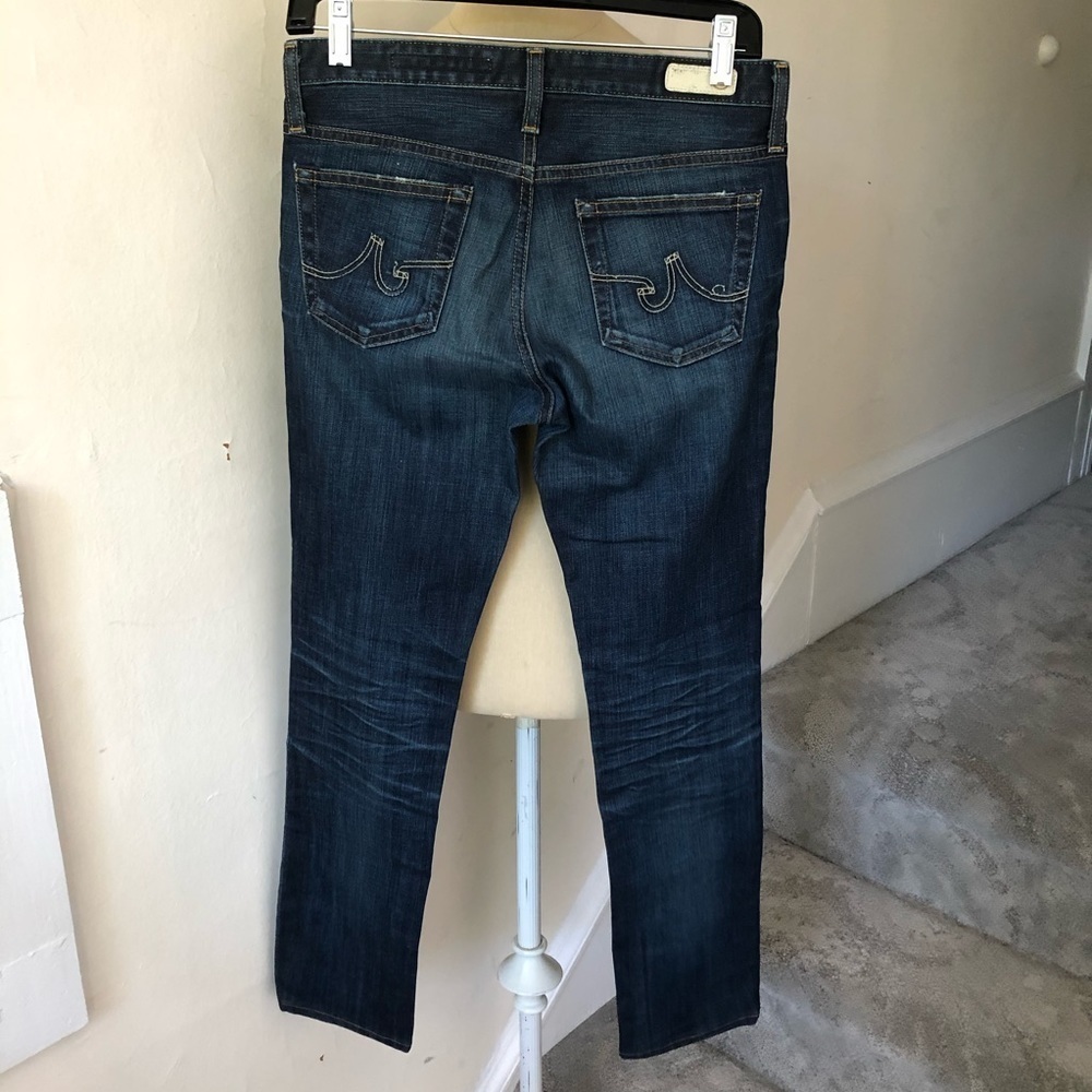 AG Adriano Goldschmied Premiere Skinny Straights Mid Rise Blue Denim Jeans Sz 27 - Picture 4 of 9